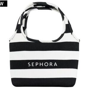 Sephora Monochrome Striped Cosmetic Bag